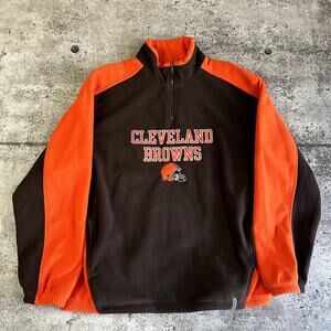 Cleveland Browns 1/4 Zip Fleece size Large Cleveland Ohio Reebok